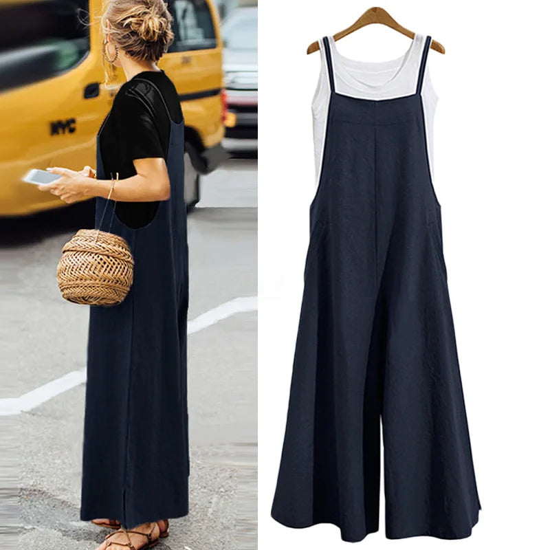 Chic Cotton-Linen Jumpsuit